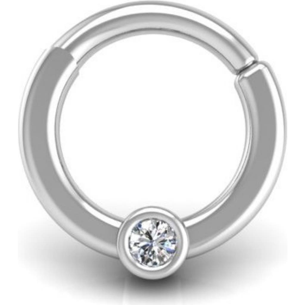 Seed2stone Cyclops Flat Hoop Earring In Silver