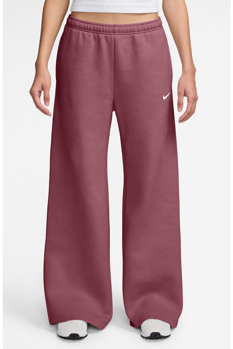 Studio Fleece Wide Leg Sweatpants, Main, color, 654 PKSMOK/ SAIL