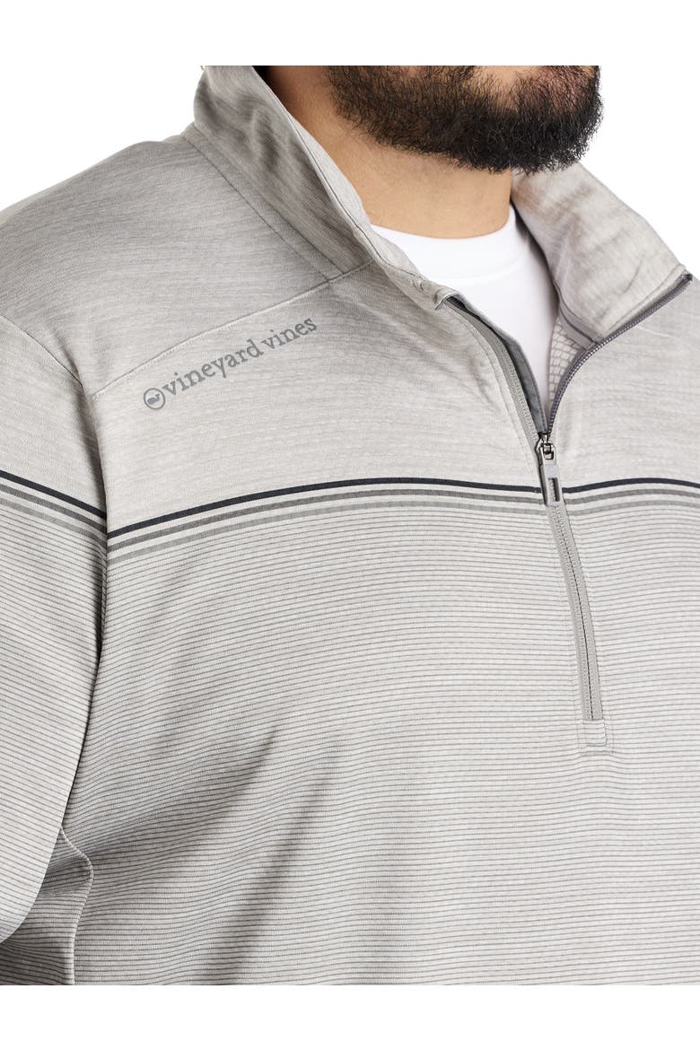 Big & Tall Sankaty Stripe 1/4-Zip Pullover, Alternate, color, ULTIMATE GRAY