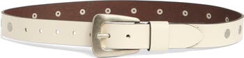 Flat Stud Keeper Leather Belt