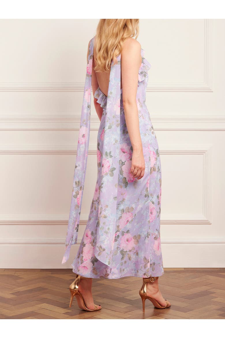 Camille's Garden Halter Neck Ankle Gown, Alternate, color, Lavender