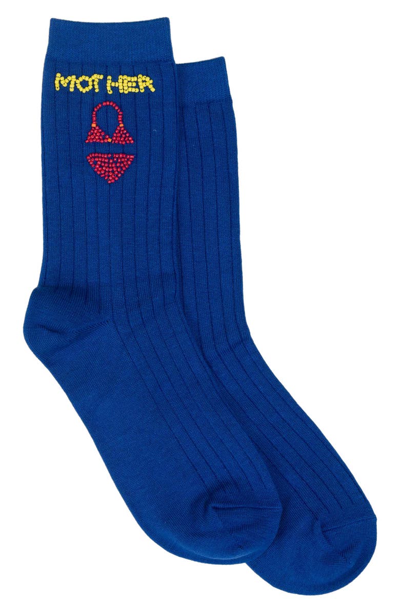 MOTHER The Half Step Crew Socks, Alternate, color, Bikini