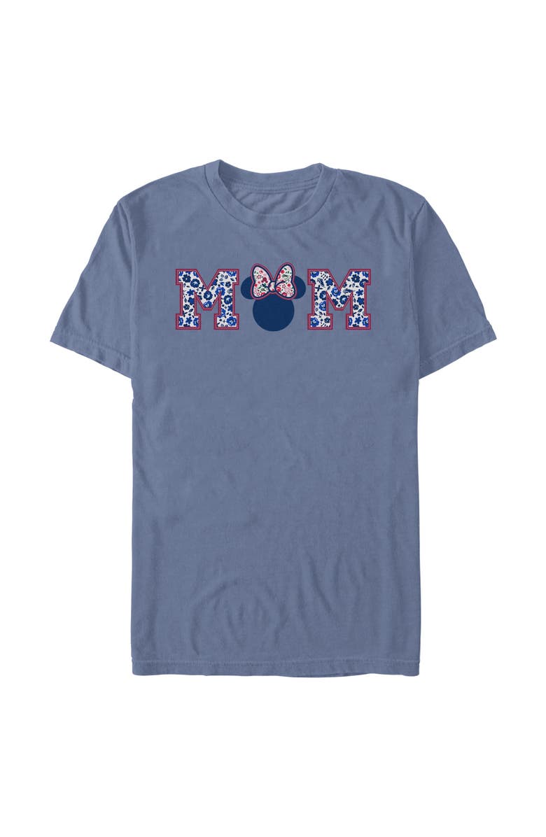 Minnie Mouse Men's Minnie Mouse Flower Bow Icon Mom Shape Graphic T-Shirt, Main, color, Blue Jean