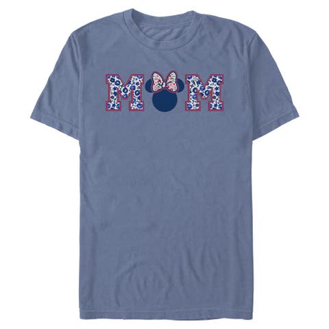 Men's Minnie Mouse Flower Bow Icon Mom Shape  Graphic T-Shirt