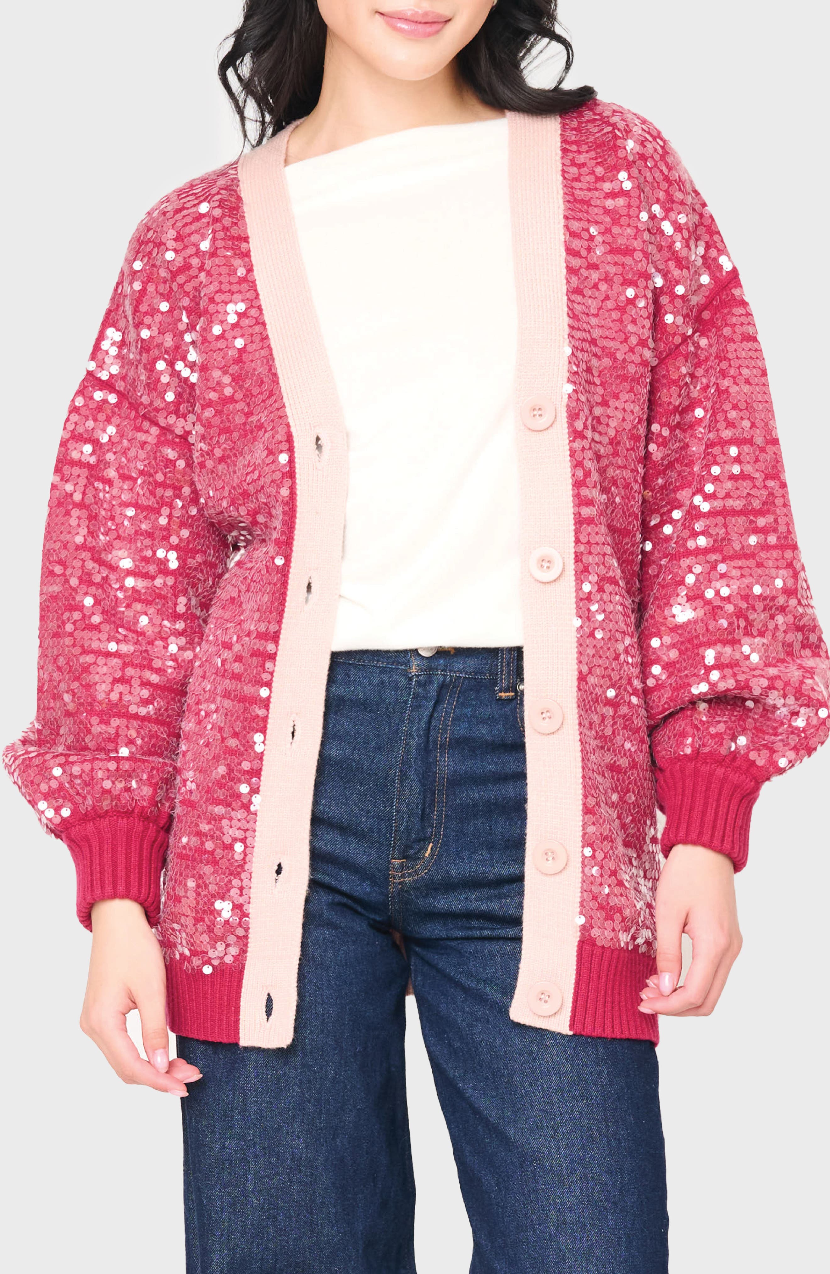Friday Colorblock Sequin Cardigan