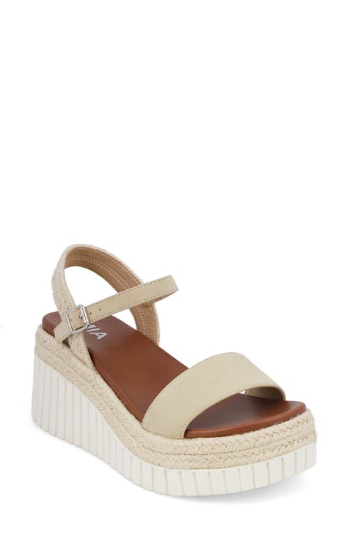 Mia Yanis Ankle Strap Platform Wedge Sandal In Sand