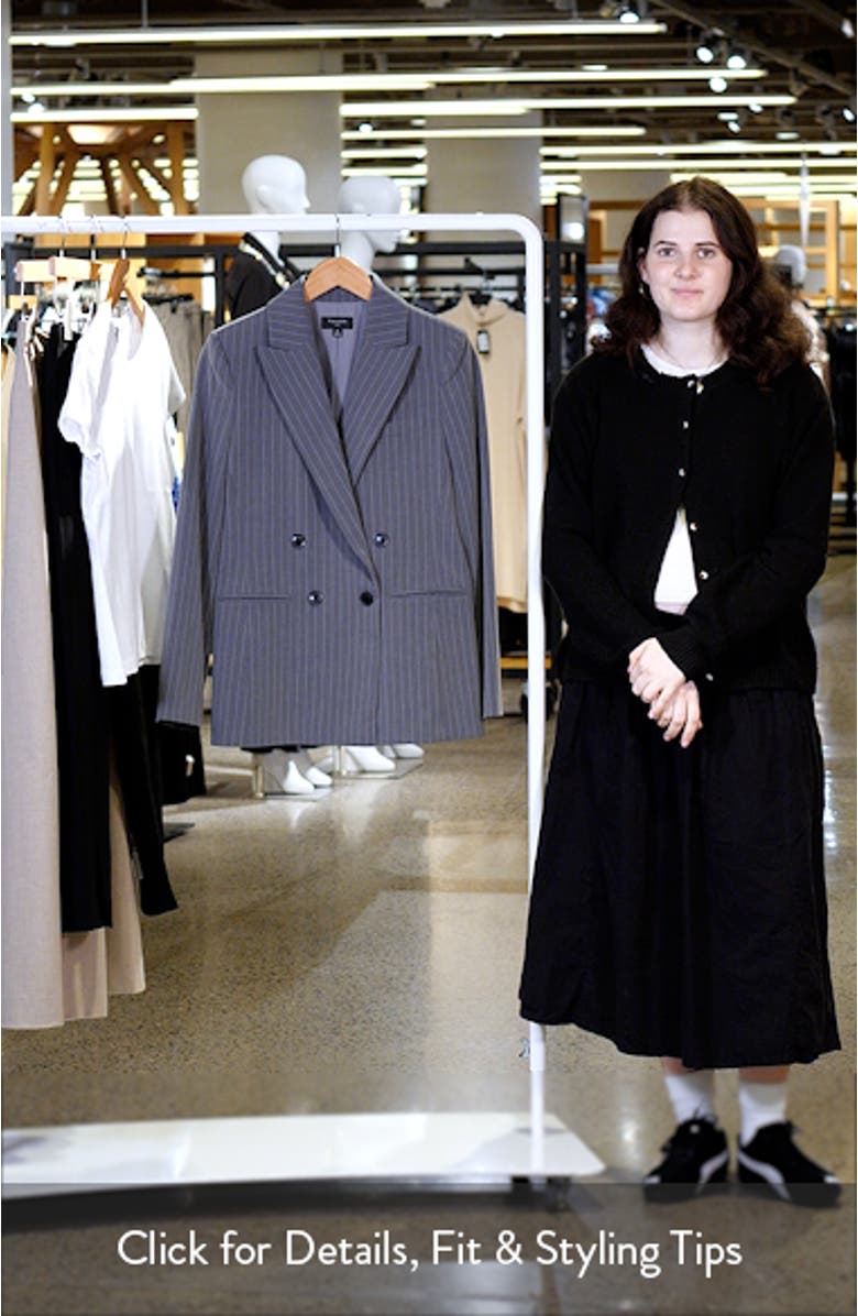 Pinstripe Double Breasted Blazer, sales video thumbnail