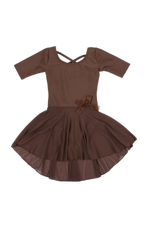 Girls Short Sleeve Skirted Leotard