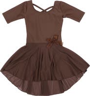Leveret Girls Short Sleeve Skirted Leotard