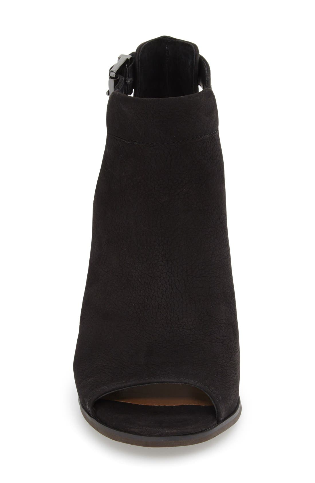 'Cordeliah' Split Shaft Peep Toe Bootie, Alternate, color, BLACK LEATHER