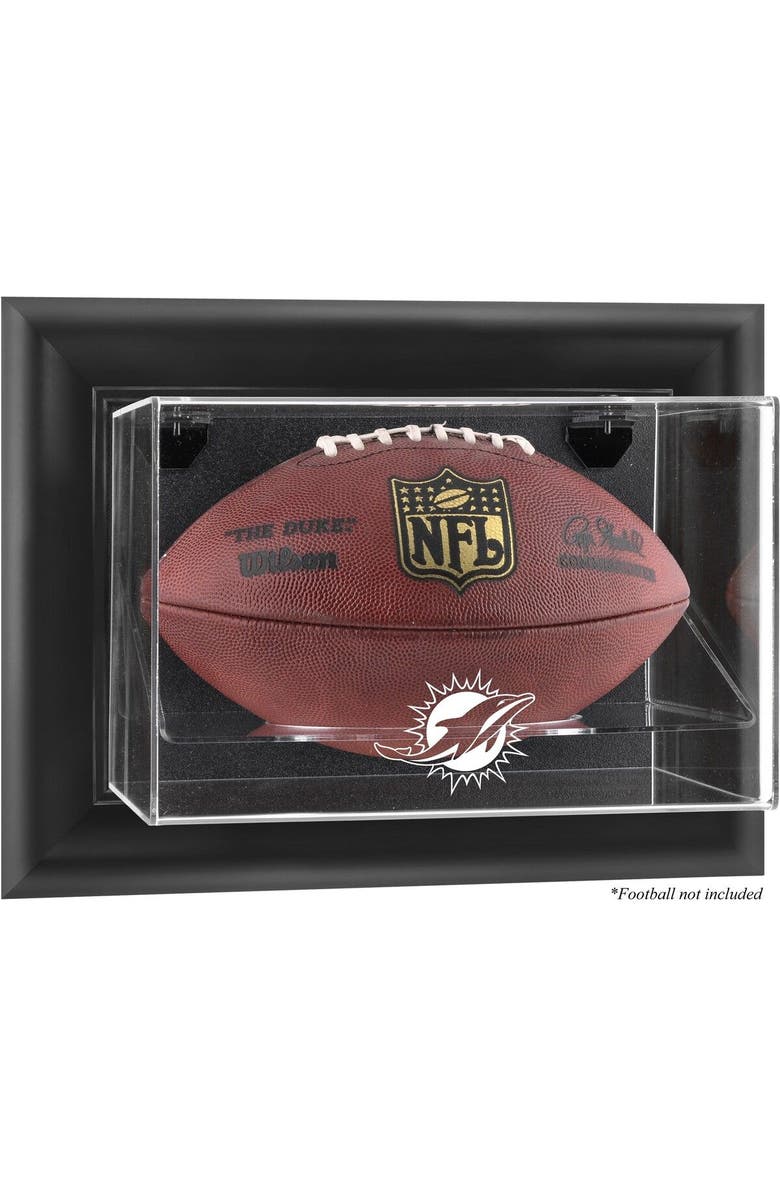 FANATICS AUTHENTIC Miami Dolphins (2013-Present) Black Framed Wall-Mountable Football Case, Main, color, 