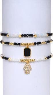 EYE CANDY LOS ANGELES Set of 3 Beaded Bracelets