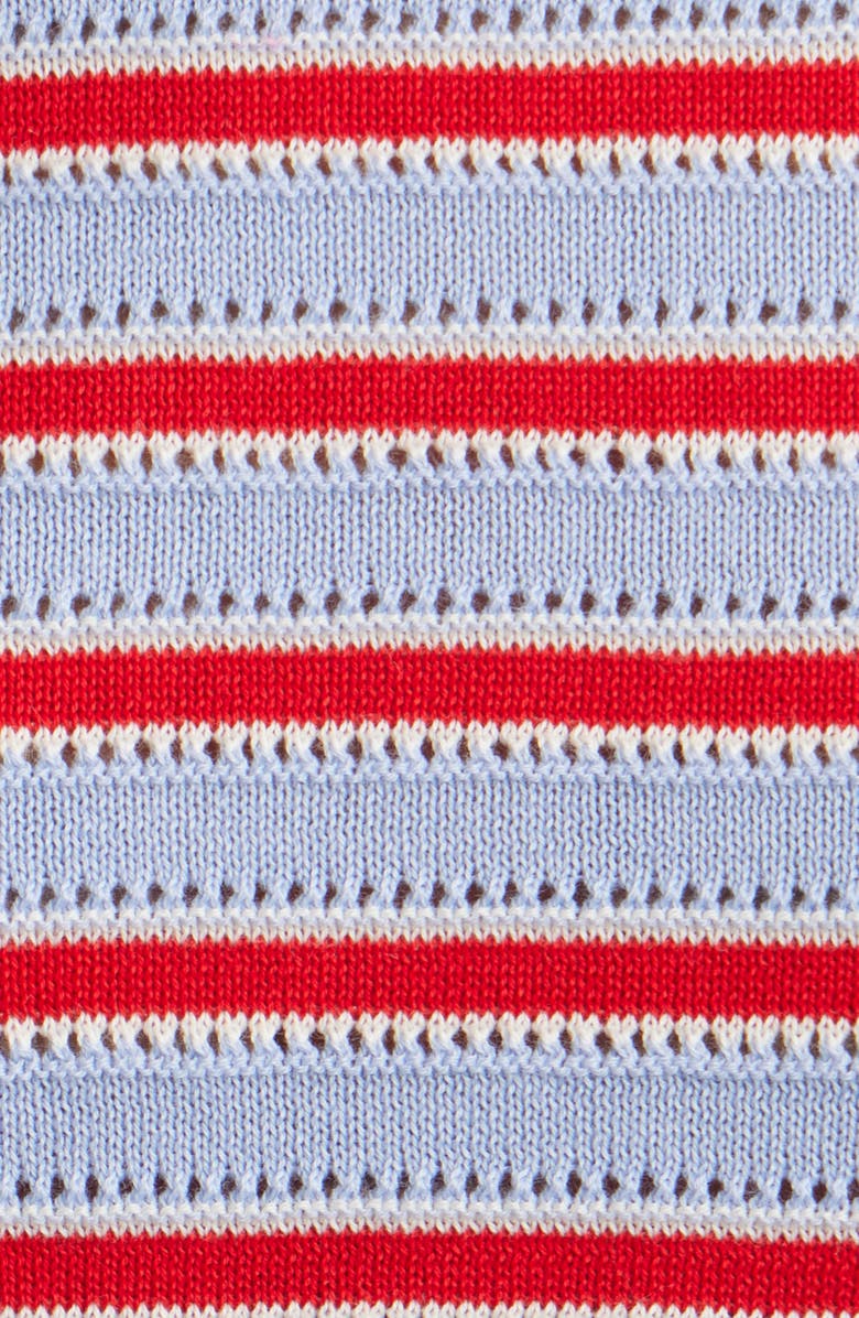 Madewell Textural Stitch Crewneck Sweater, Alternate, color, Light Blue Trio Stripe