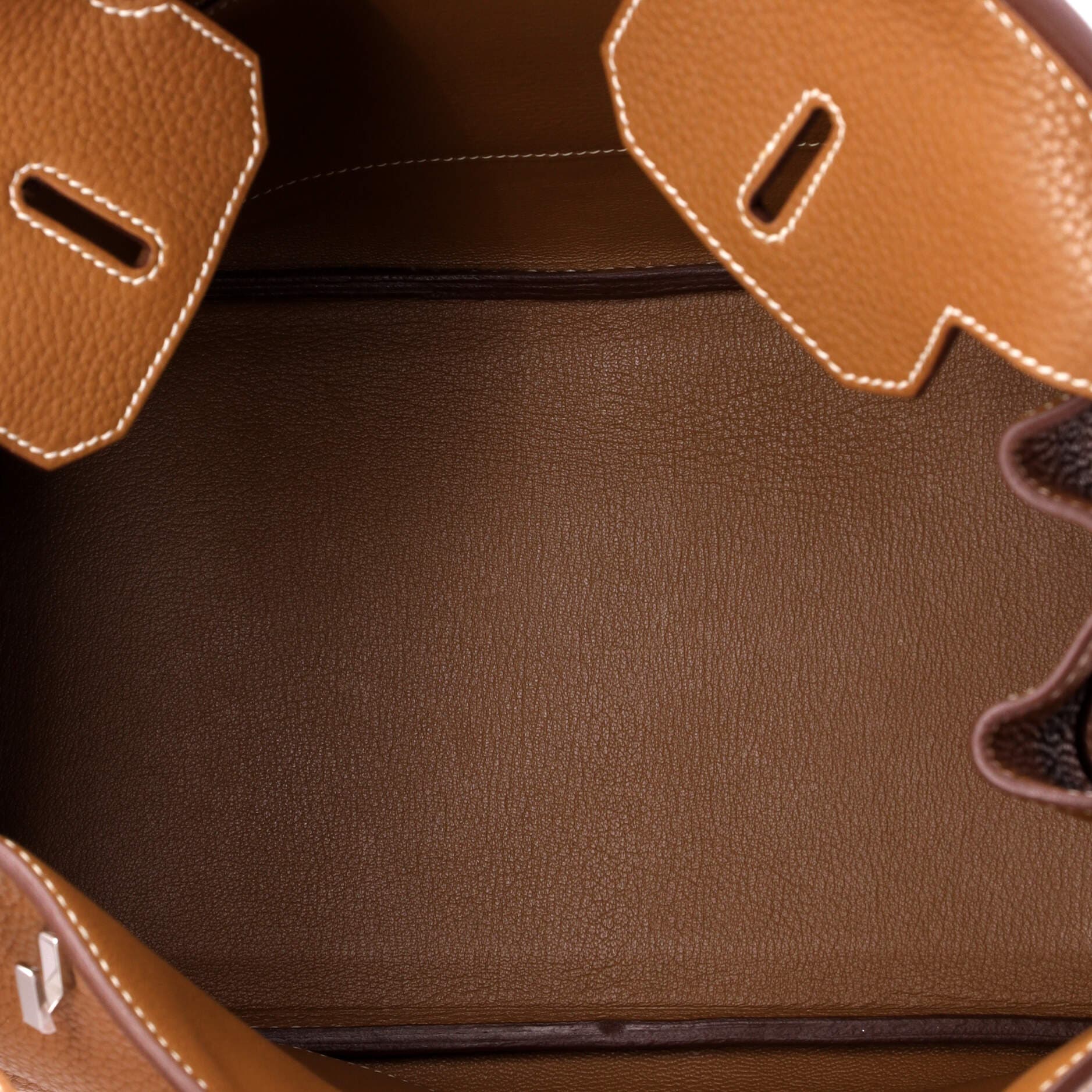 Pre-Owned Hermes Birkin Handbag Brown Clemence with Palladium Hardware 35, Alternate, color, Gold