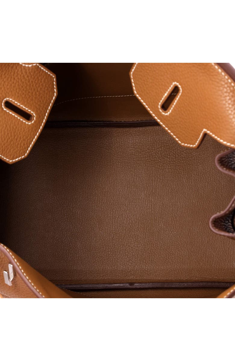 Pre-Owned Hermes Birkin Handbag Brown Clemence with Palladium Hardware 35, Alternate, color, Gold