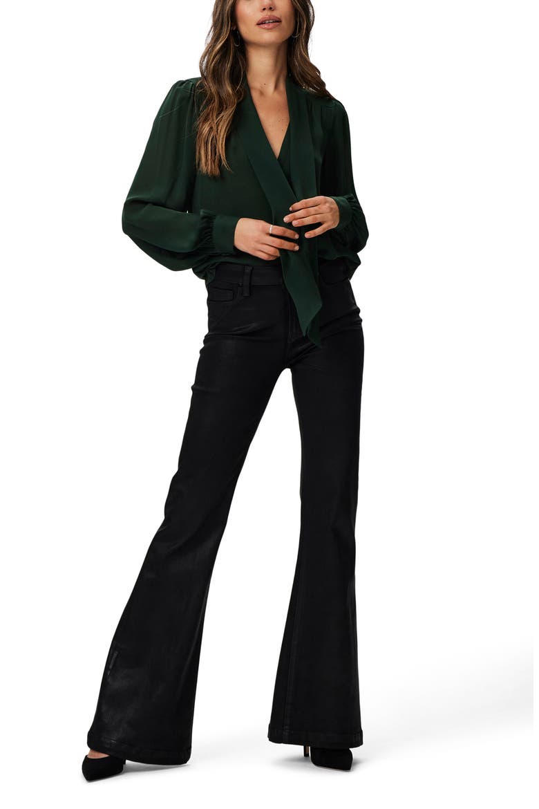 Kirstie Tie Neck Silk Georgette Shirt, Alternate, color, DKFOREST