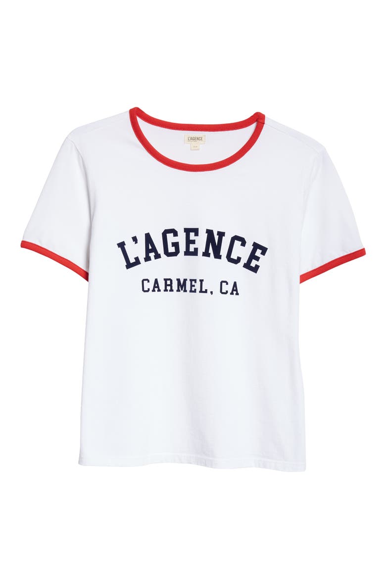 Tommie Supima® Cotton Ringer T-Shirt, Alternate, color, WHITERED