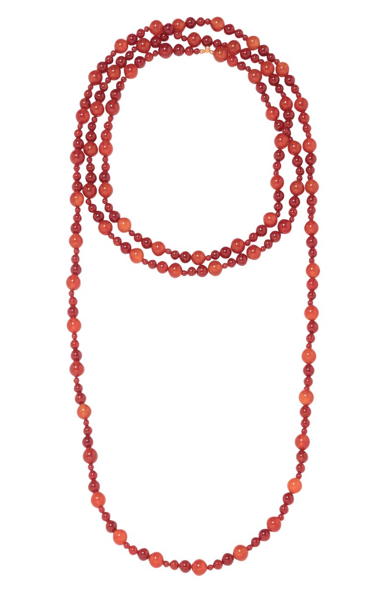 Jennifer Behr Veda Semiprecious Bead Necklace, Main, color, Carnelian