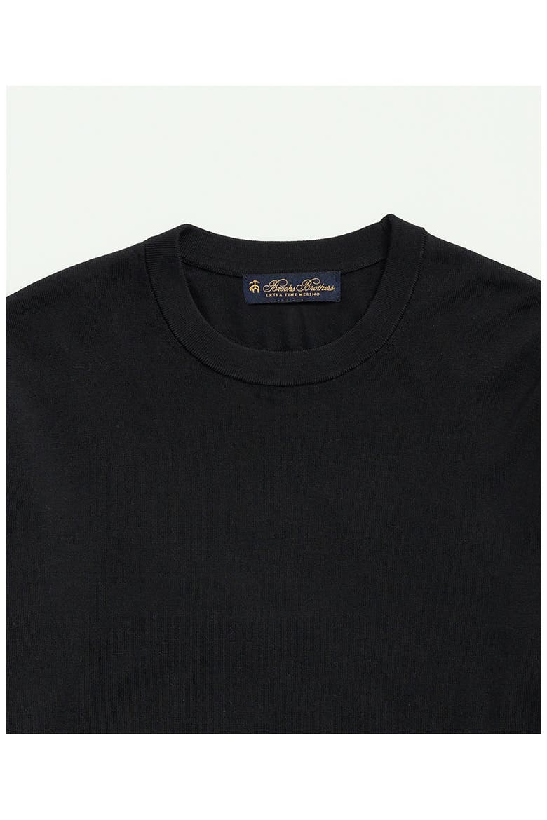 Merino Wool Crewneck Sweater, Alternate, color, BLACK