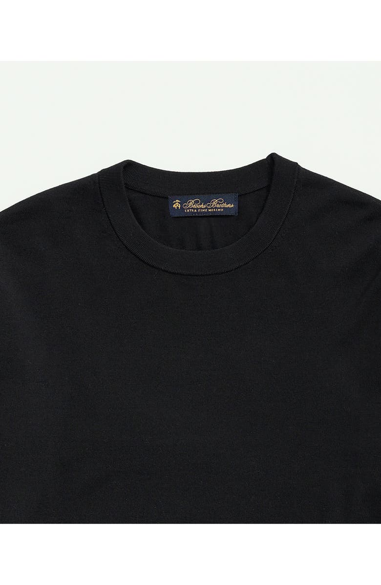 Brooks Brothers Merino Wool Crewneck Sweater, Alternate, color, Black