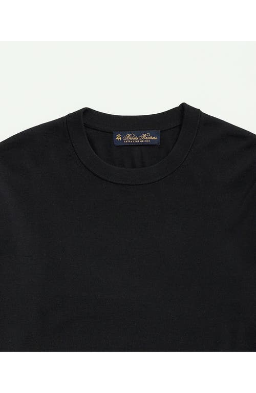 Brooks Brothers Ultimate Merino Wool Cewneck Sweater In Black