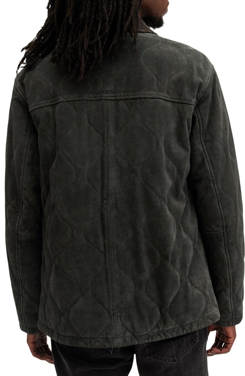 AllSaints Dakota Quilted Suede Jacket, Alternate, color,