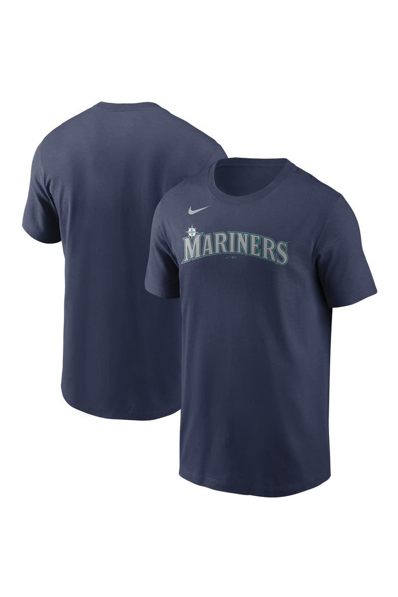 Men's Nike Navy Seattle Mariners Team Wordmark T-Shirt, Main, color, Navy