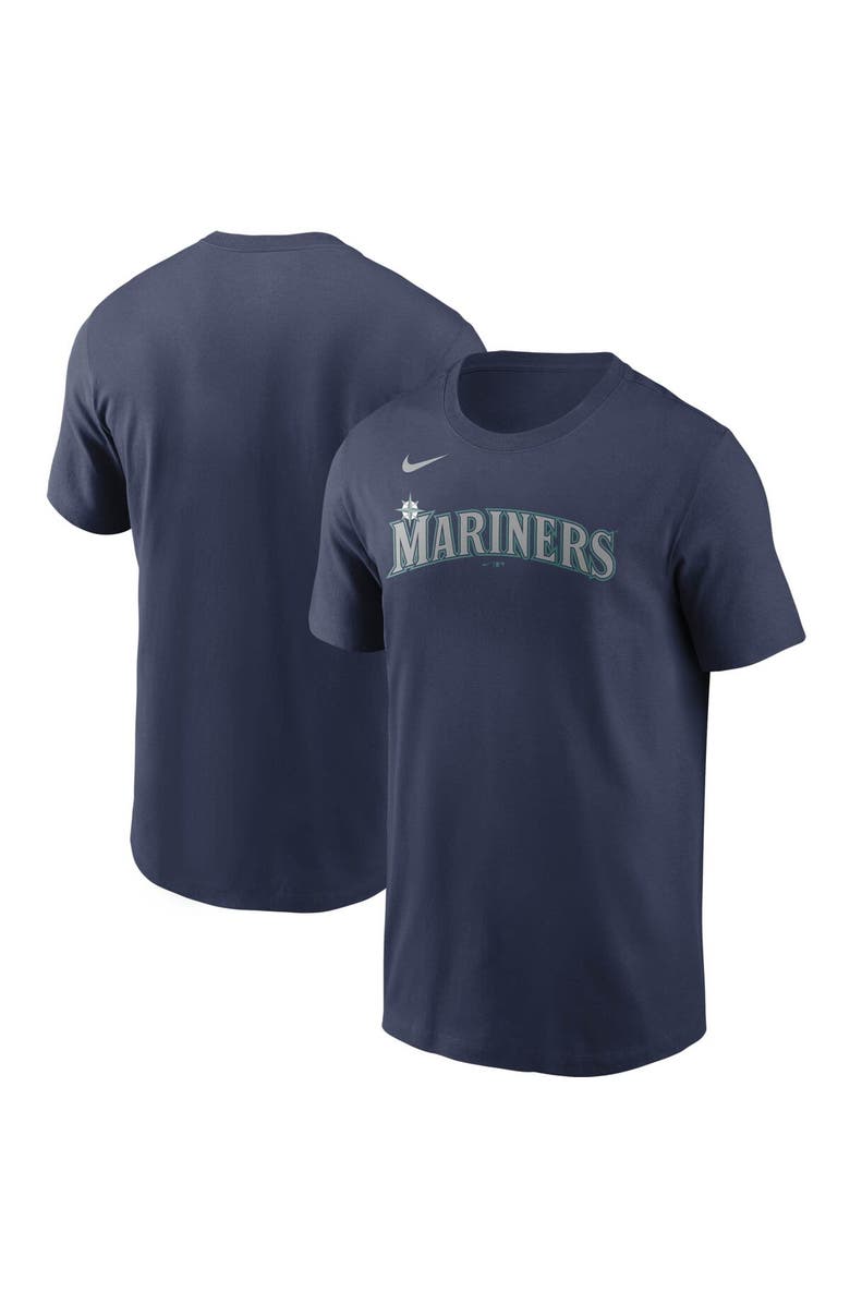 Nike Men's Nike Navy Seattle Mariners Team Wordmark T-Shirt, Main, color, 