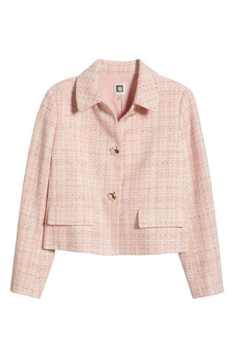 Anne Klein Collared Tweed Crop Jacket, Alternate, color, 