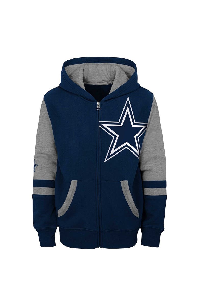 Outerstuff Youth Navy Dallas Cowboys Colorblock Full-Zip Hoodie, Alternate, color, Navy
