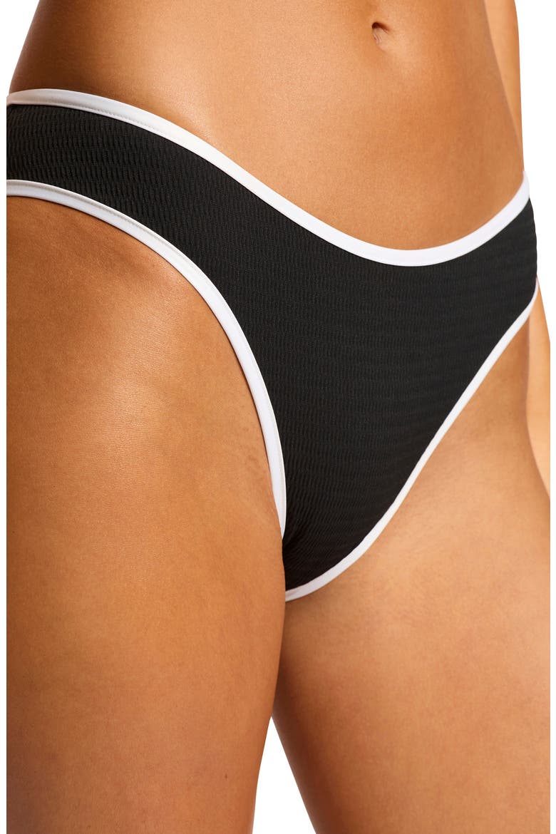 Beach Bound High Cut Bikini Bottoms, Alternate, color, BLACK