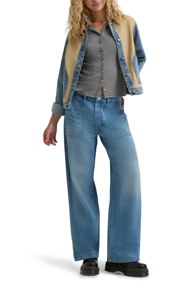 Patch Pocket Slouchy Cotton & Linen Jeans, Alternate, color, ON THE HOUSE