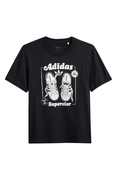 Adidas Originals Kids' Superstar Grx Graphic T-shirt In Black