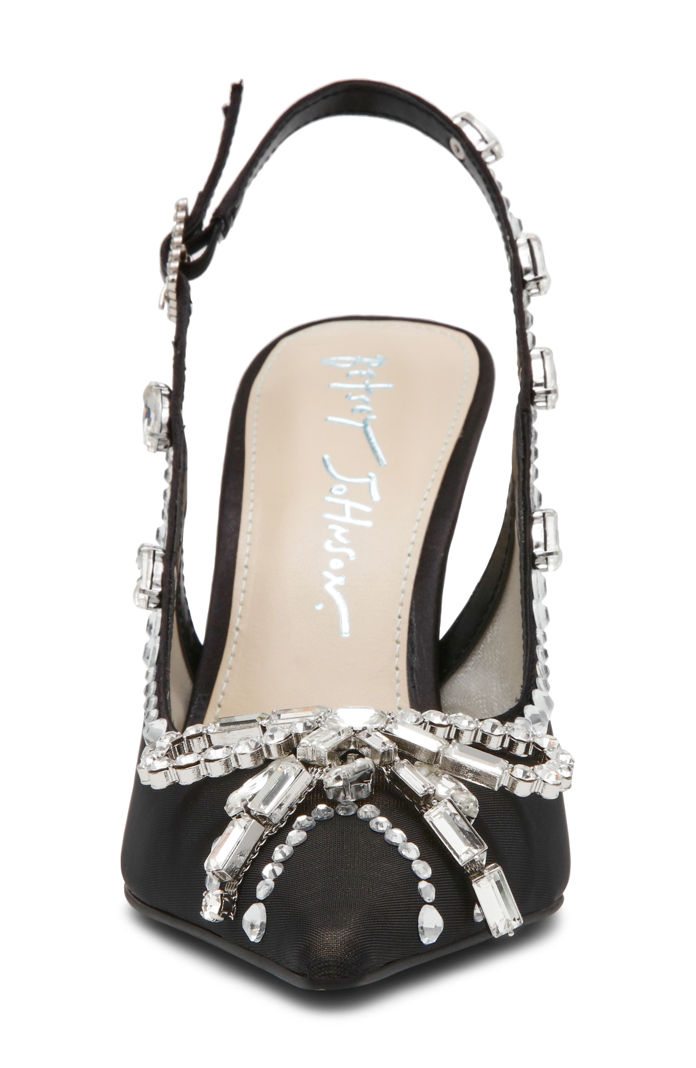 Halle Pointed Toe Slingback Pump, Alternate, color, BLACK