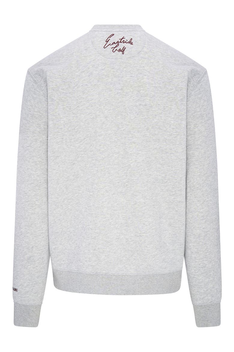 Luxe Fleece Logo Appliqué Crewneck Sweatshirt, Alternate, color, HEATHER GREY