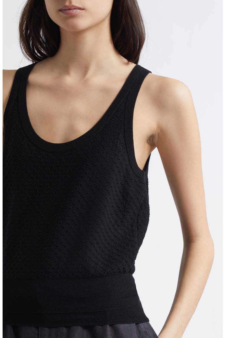 Double Layer Mesh Sweater Tank, Alternate, color, BLACK