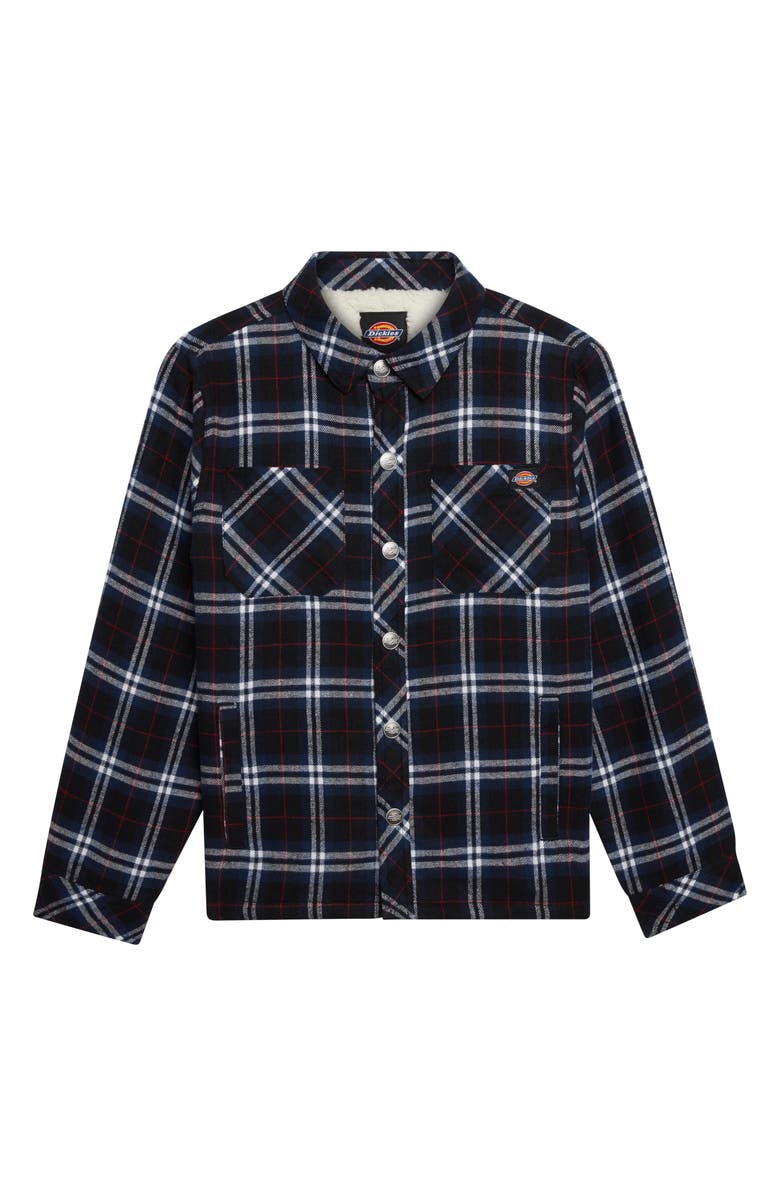 Dickies Fleece Lined Plaid Flannel Shirt Jacket, Main, color,