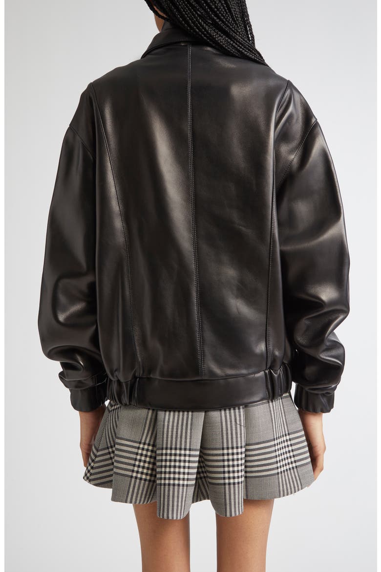 Emmet Double Zip Leather Moto Jacket, Alternate, color, BLACK