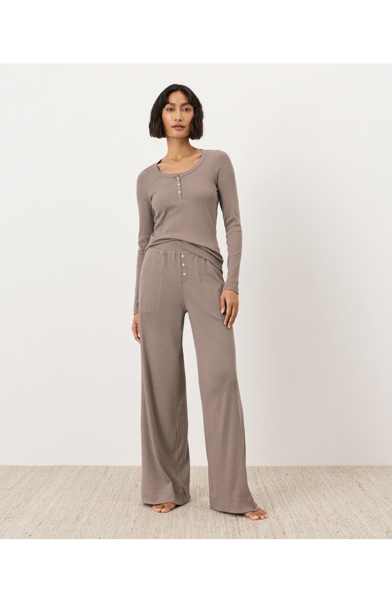 Pact Dream Rib Slim Henley Made With Organic Cotton, Alternate, color, Cinder