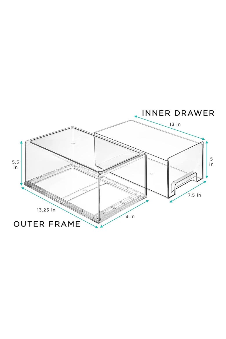 4-Pack Large Stackable Storage Bins, Alternate, color, CLEAR