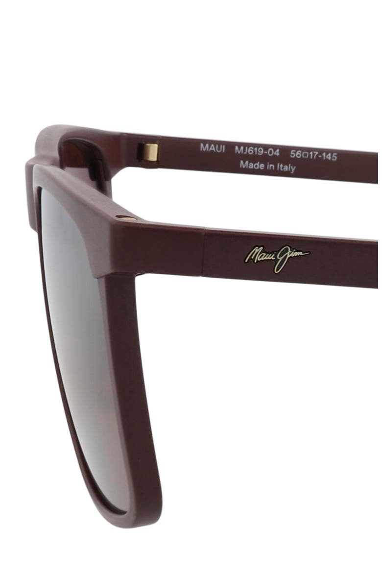 56mm Square Sunglasses, Alternate, color, BURGUNDY BURGUNDY ROSE