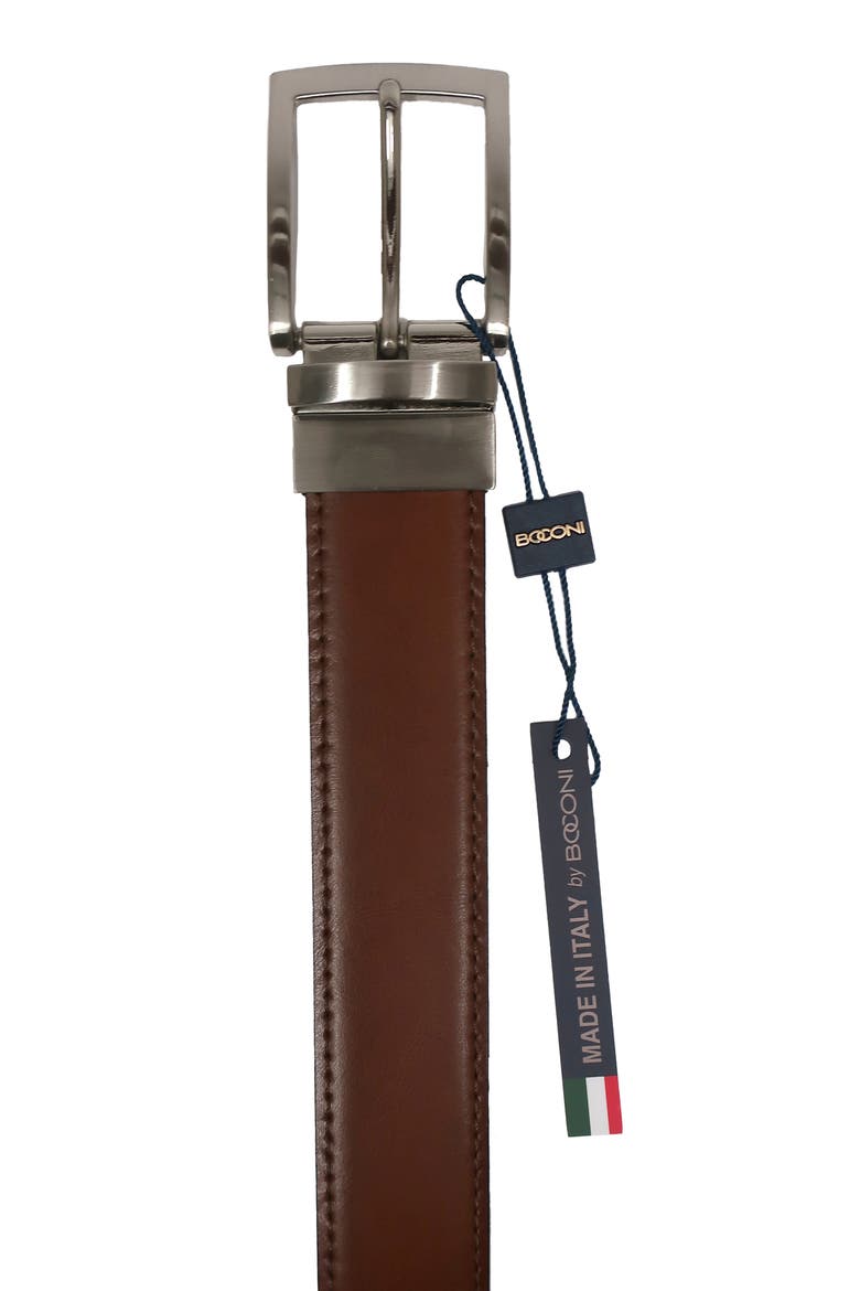 Reversible Leather Belt, Main, color, COGNAC/ BLACK