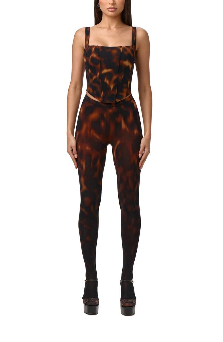 Naked Wardrobe Bare Body Print Leggings, Alternate, color, Tortoise