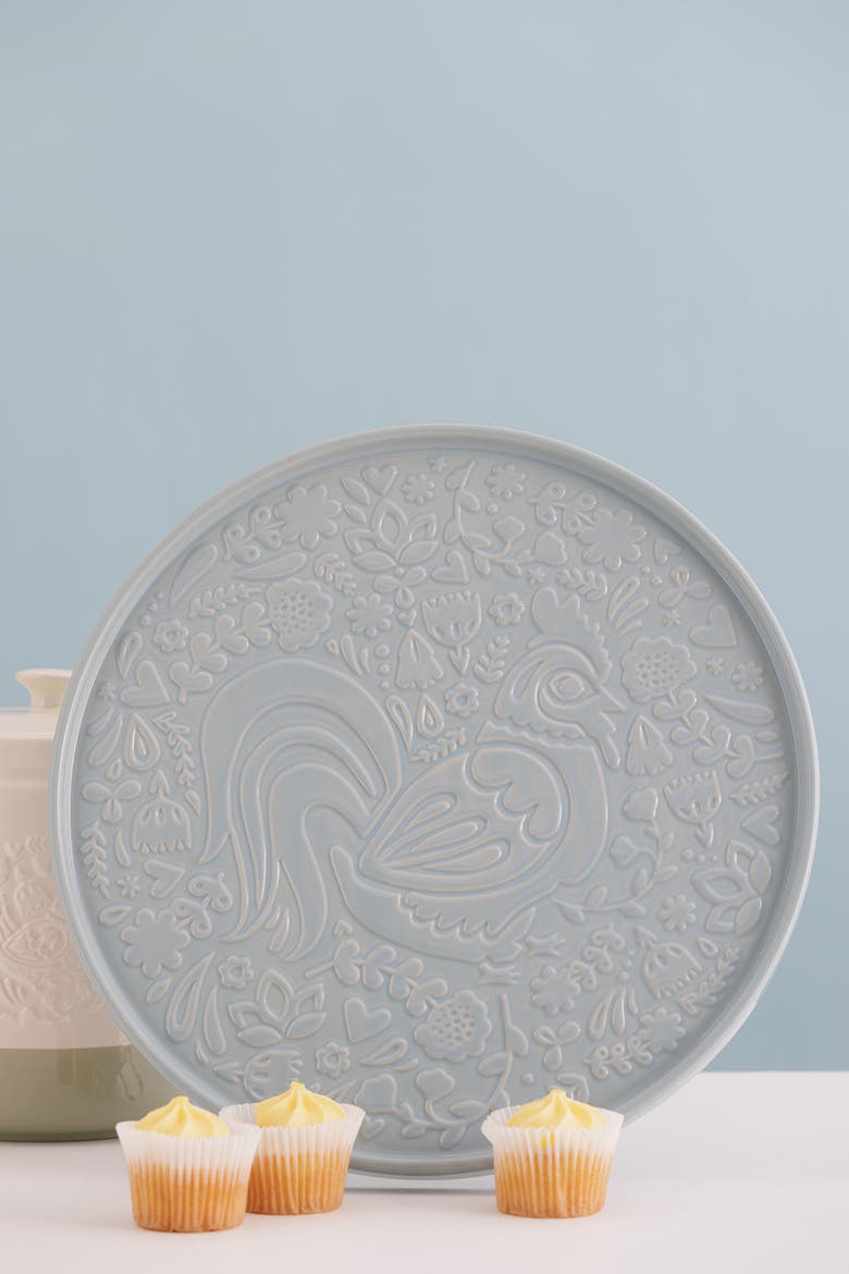 Home to Roost Round Platter, 12-Inch, Alternate, color, Blue