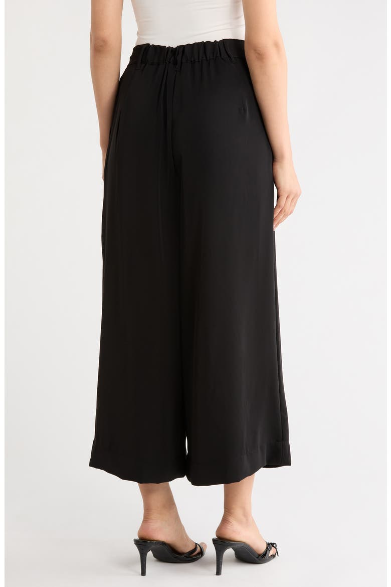 Pleated Wide Leg Culottes, Alternate, color, BLACK