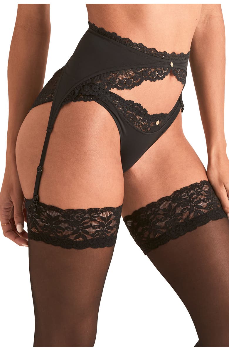 Adore Me Taissa Tanga Panties, Alternate, color, Black