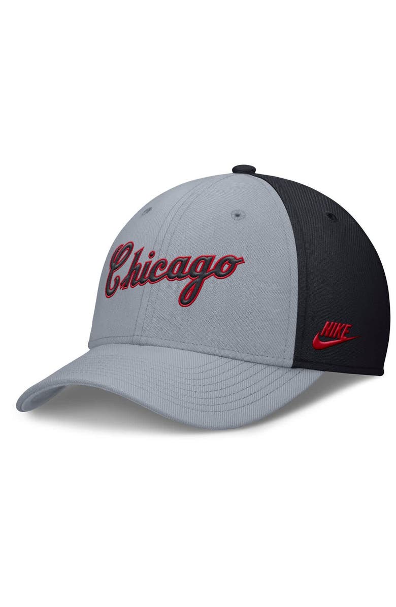 Nike Men's Nike Gray/Navy Chicago White Sox Rise Swoosh Performance Flex Hat, Alternate, color, Gray
