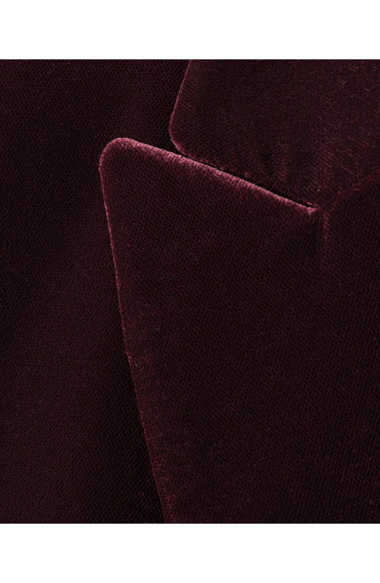 MANGO Structured Velvet Blazer, Alternate, color, Maroon