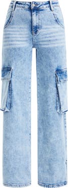 Bayeas High Waist Flare Leg Cargo Jeans