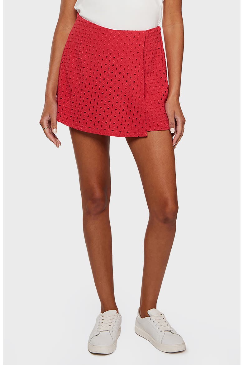 Kennedy Eyelet Skort, Main, color, CHERRY